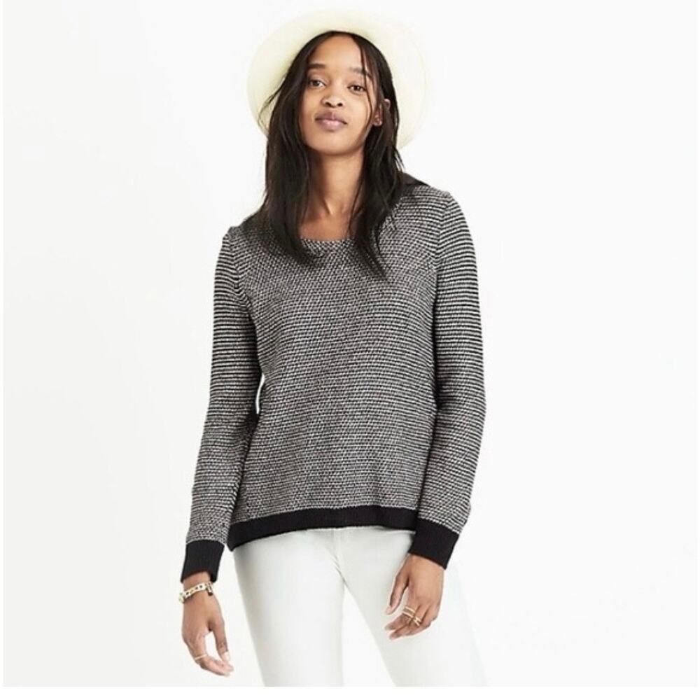 Madewell Black and White Striped Sweater
